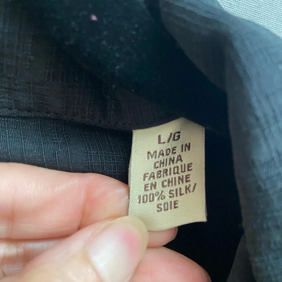 Tommy Bahama black silk shirt sleeve button shirt Sz L - Picture 6 of 8